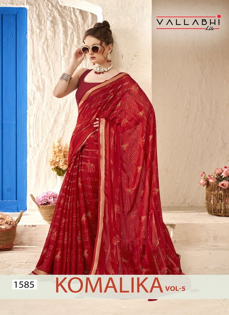 Komalika Vol 5 By Vallabhi Moss Georgette Daily Wear Saree Suppliers In India
